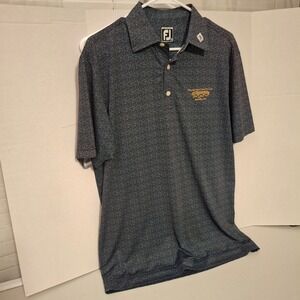 FootJoy FJ Athletic Fit Golf Polo Shirt Men's M Blue AOP Phokeethra Country Club
